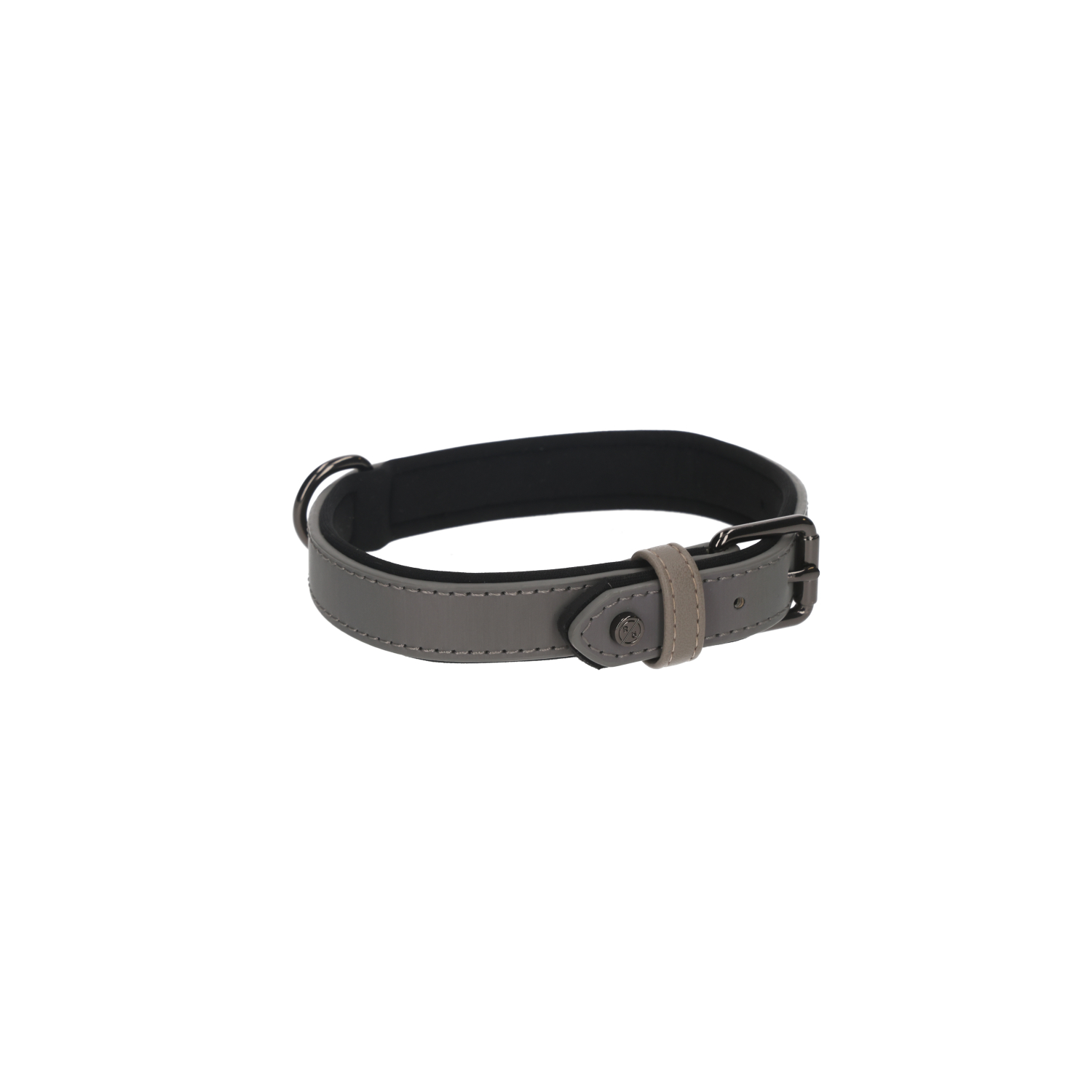 Rufus & Rosie Reflective Dog Collar, Large, Grey