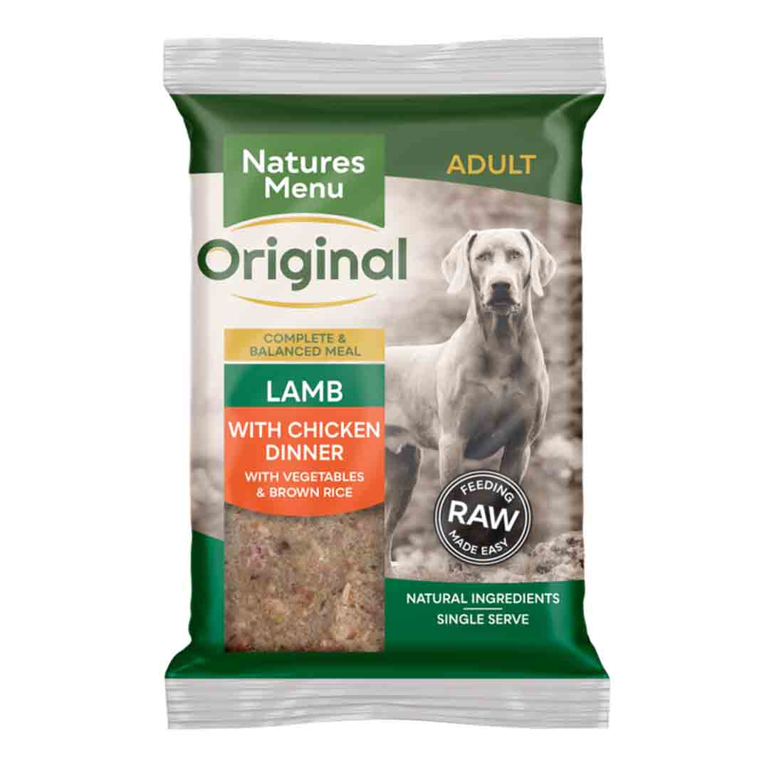 Natures Menu Lamb, Vegetable And Rice Brick Raw Dog Food, 12x300g