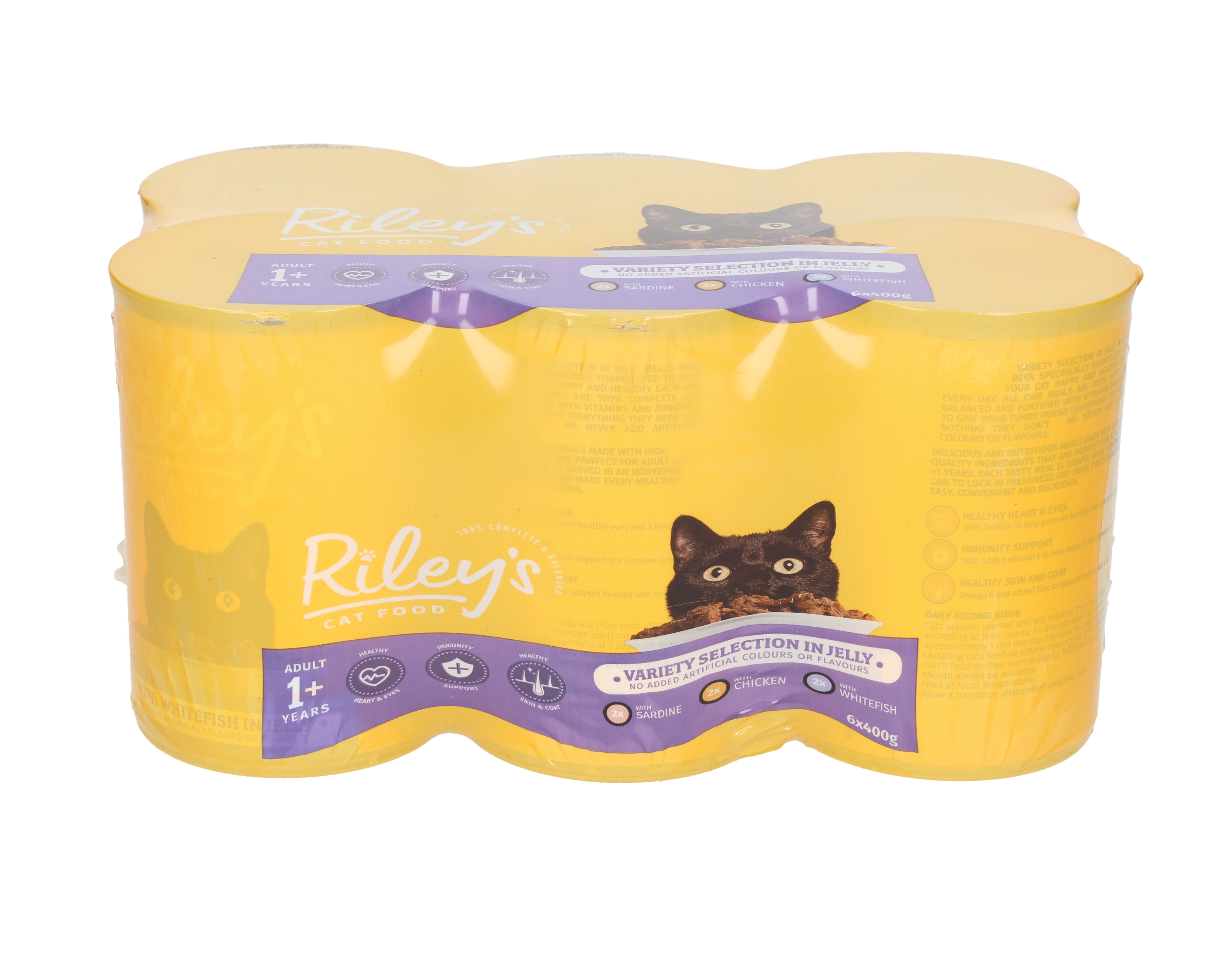 Rileys Wet Adult Cat Food Tin Variety in Jelly 6x400g