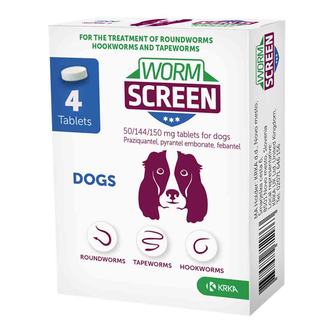 Worm Screen Worming Tablets for Dogs, 4 Tablets