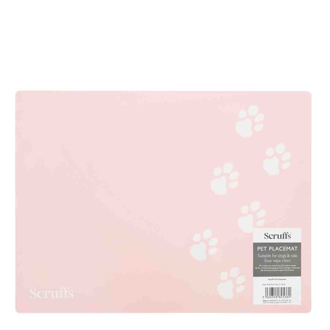 Scruffs Pet Placemat Pink Paw Print Feeding Mat 