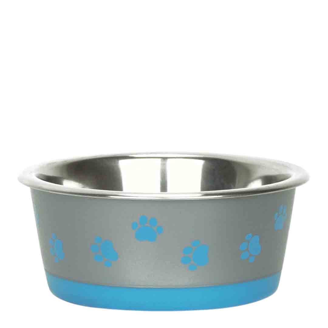 Classic Hybrid Stainless Steel Dish Blue Dog Bowl 380ml, 12cm Diameter