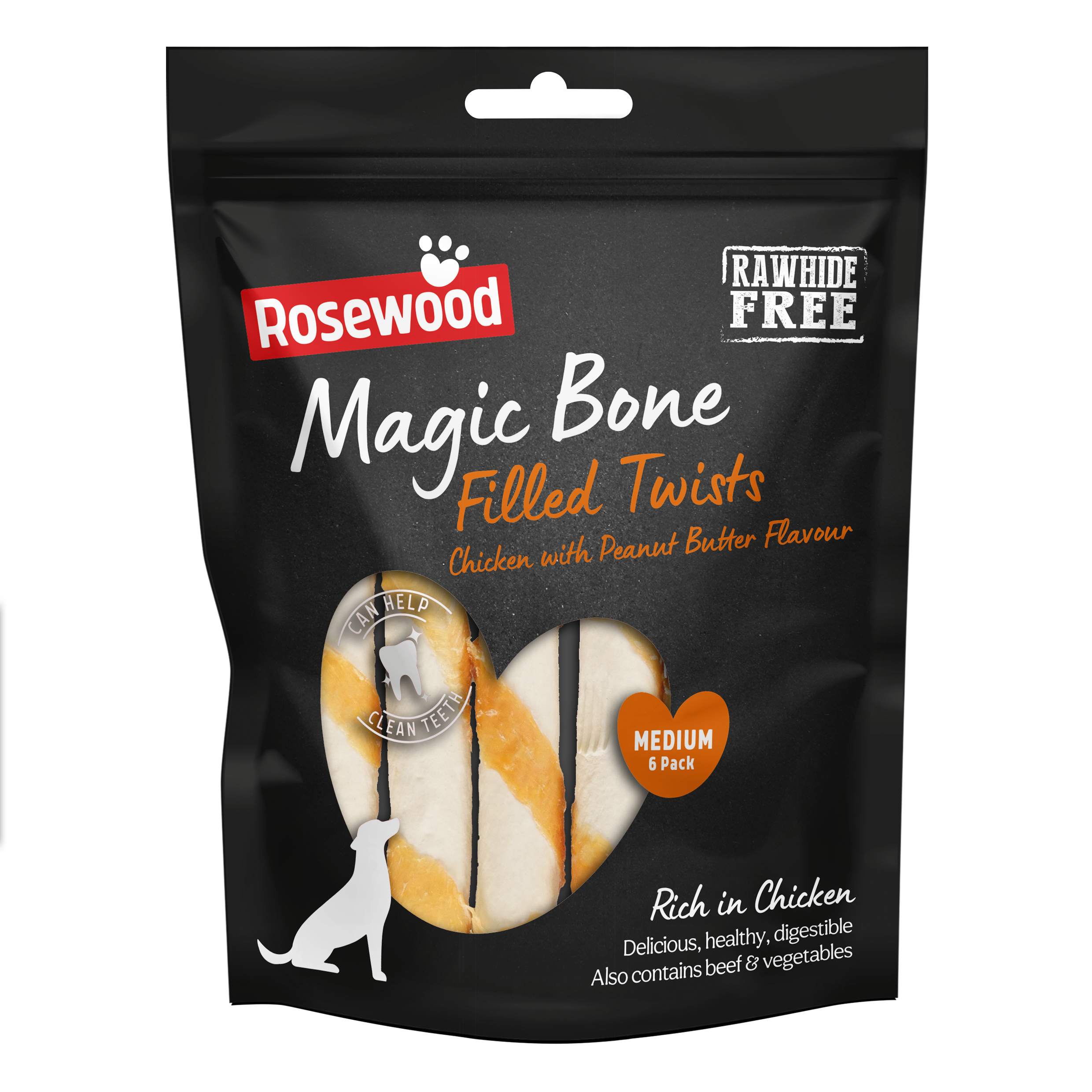 Rosewood Magic Bone Filled Twist Chicken With Peanut Butter 195g