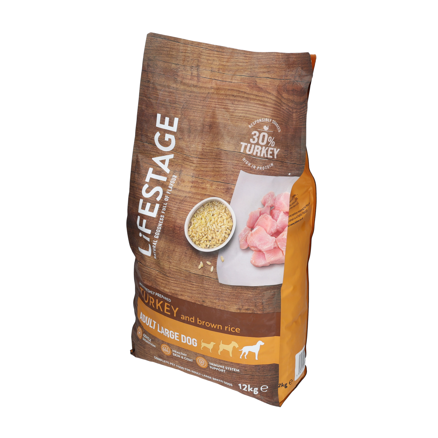 Lifestage Large Breed Adult Dog Food Turkey & Brown Rice 12kg