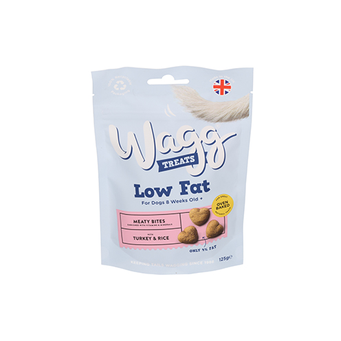 Wagg Low Fat Treats with Turkey & Rice, Dog Treats, 125g