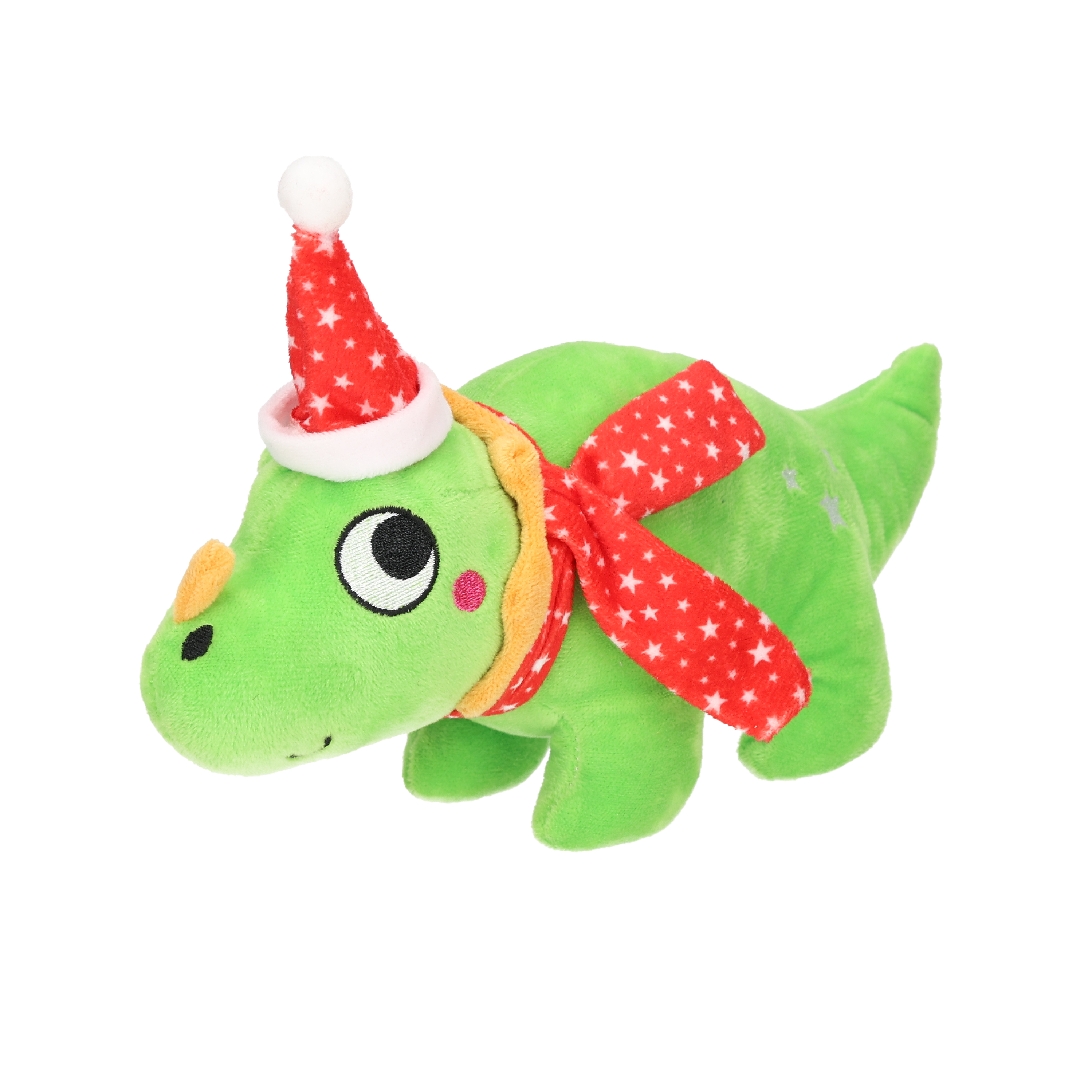 Smart Choice Squeaky Plush Dinosaur Christmas Dog Toy