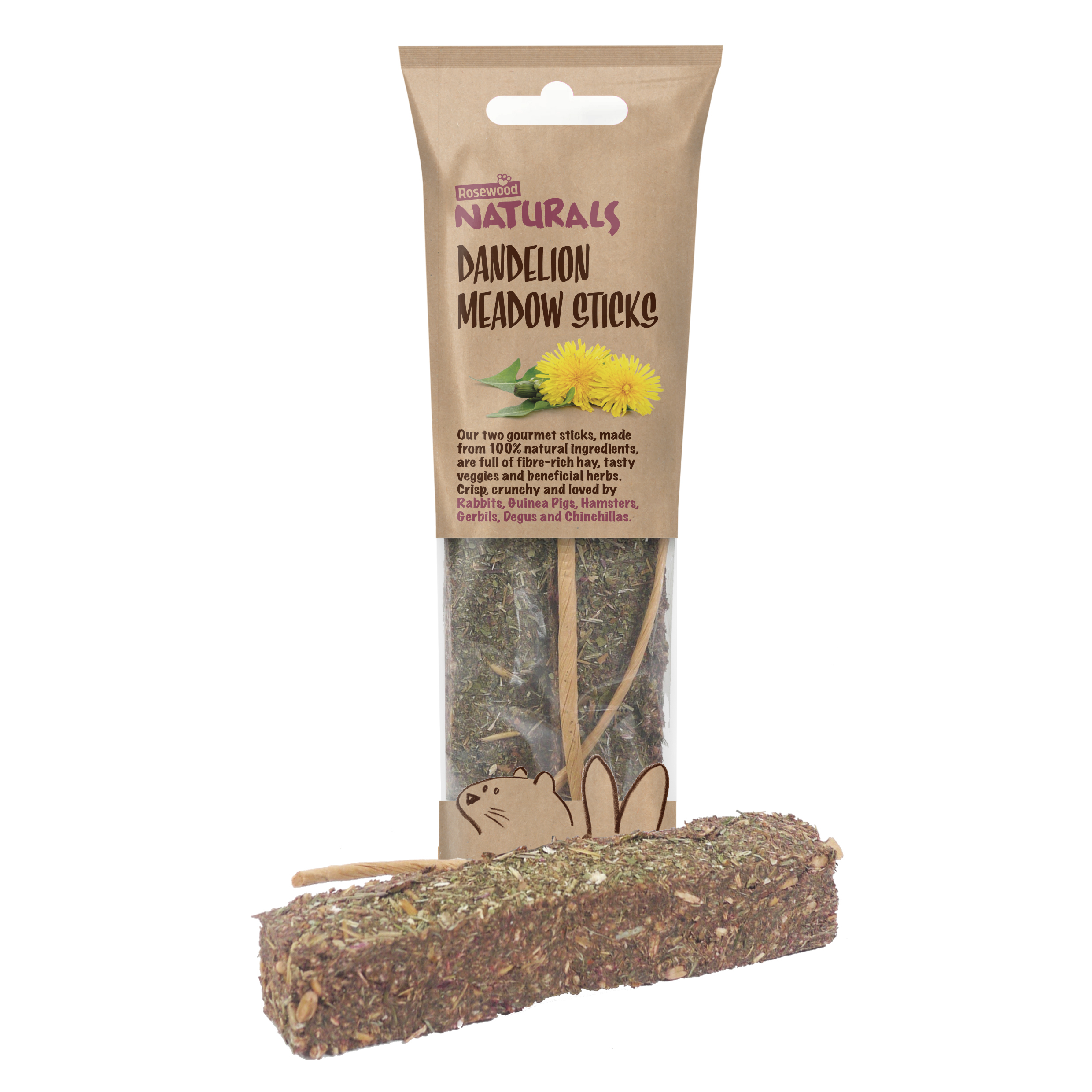 Rosewood Dandelion Sticks Small Pet Treats 140g 