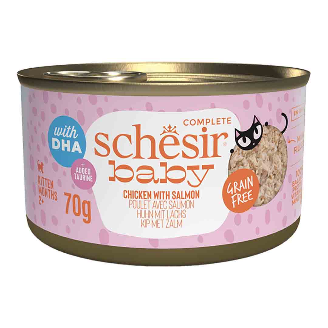 Schesir Baby Complete Wet Food for Kittens Chicken Salmon in Fillets 70g
