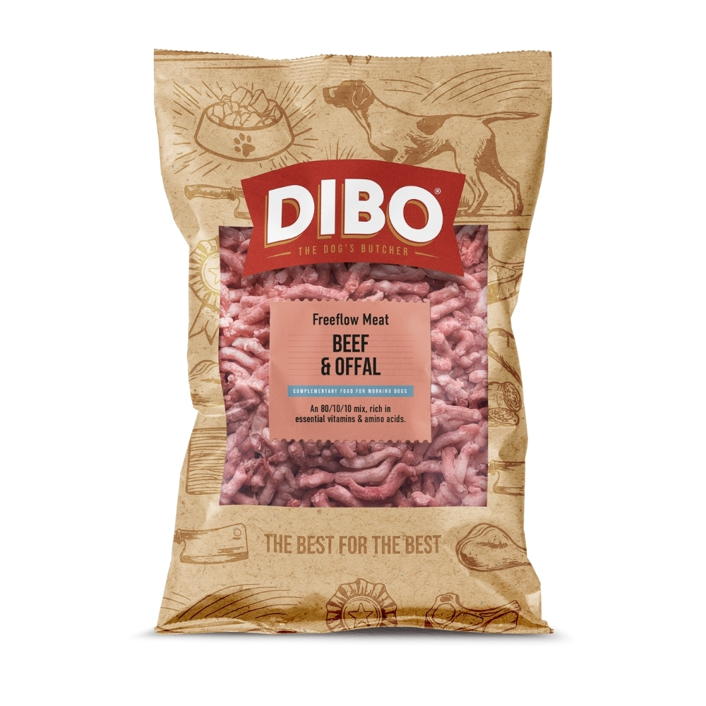 DIBO Free Flow Beef & Offal Raw Dog Food 1kg