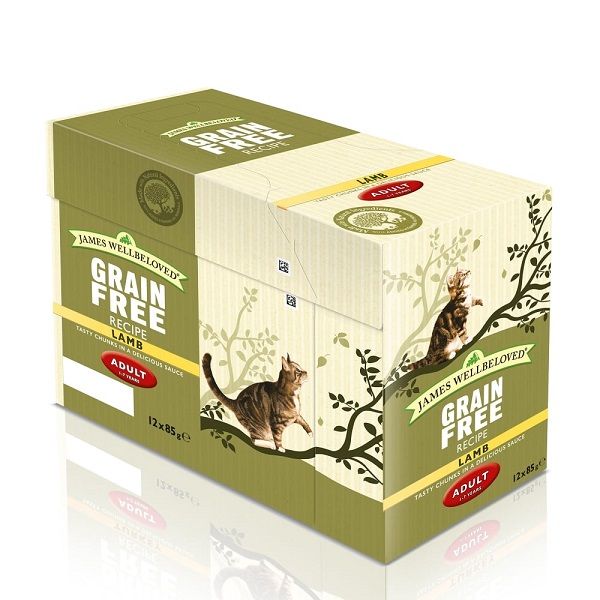 James Wellbeloved Cat Food Adult Lamb, 12x85g