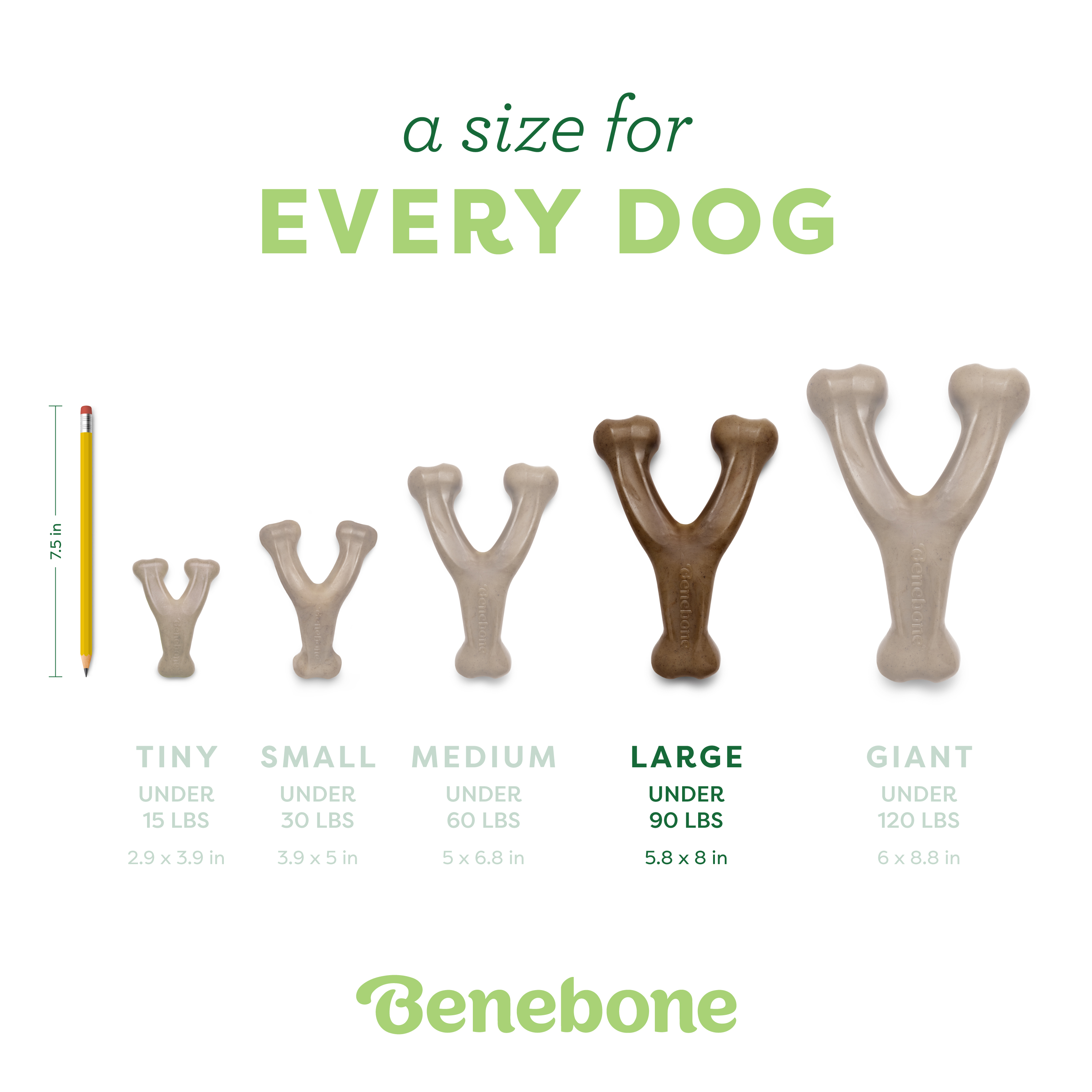 Benebone Wishbone Bacon Dog Toy Large
