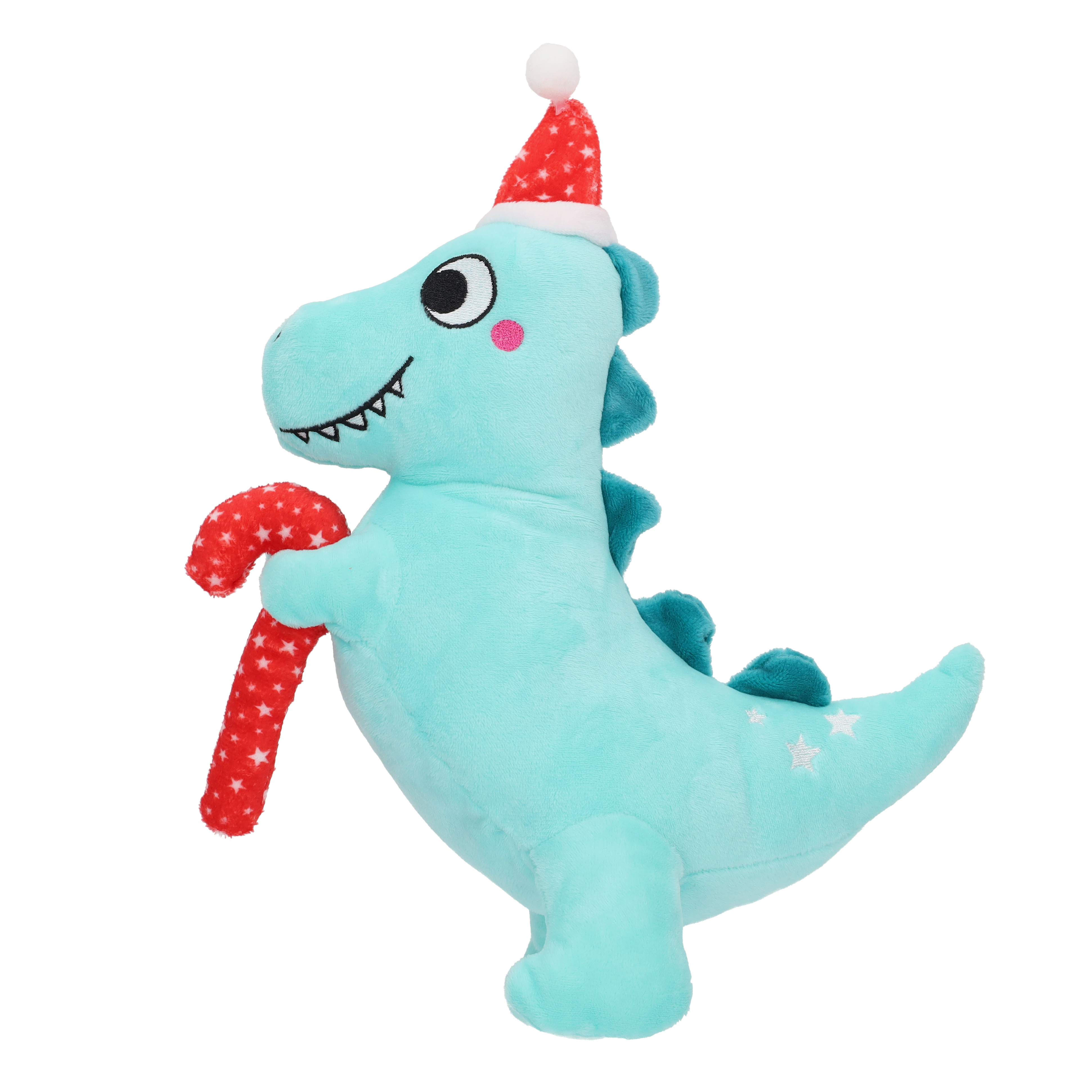 Smart Choice Squeaky Plush Dinosaur Christmas Dog Toy