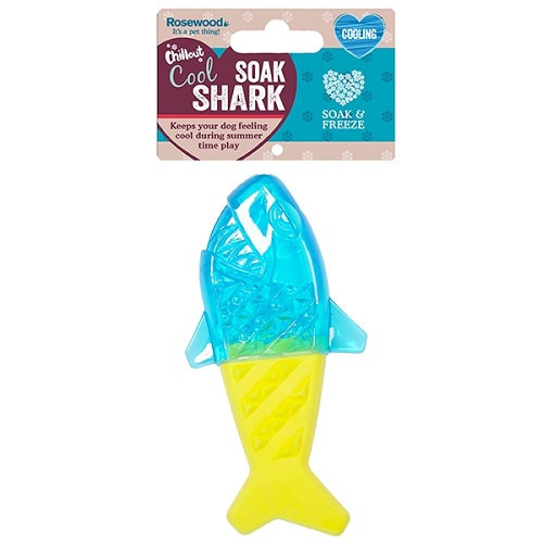 Rosewood Chilla Soak Shark Dog Toy