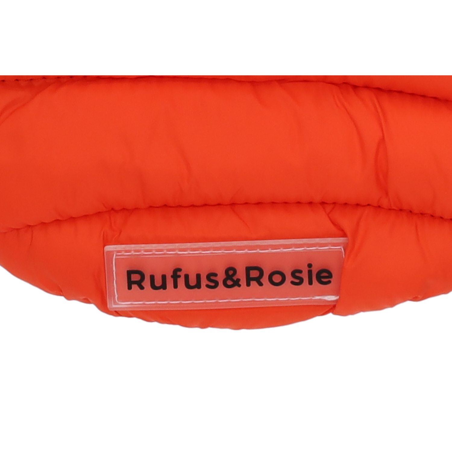 Rufus & Rosie Orange & Navy Dog Puffer Jacket, XS