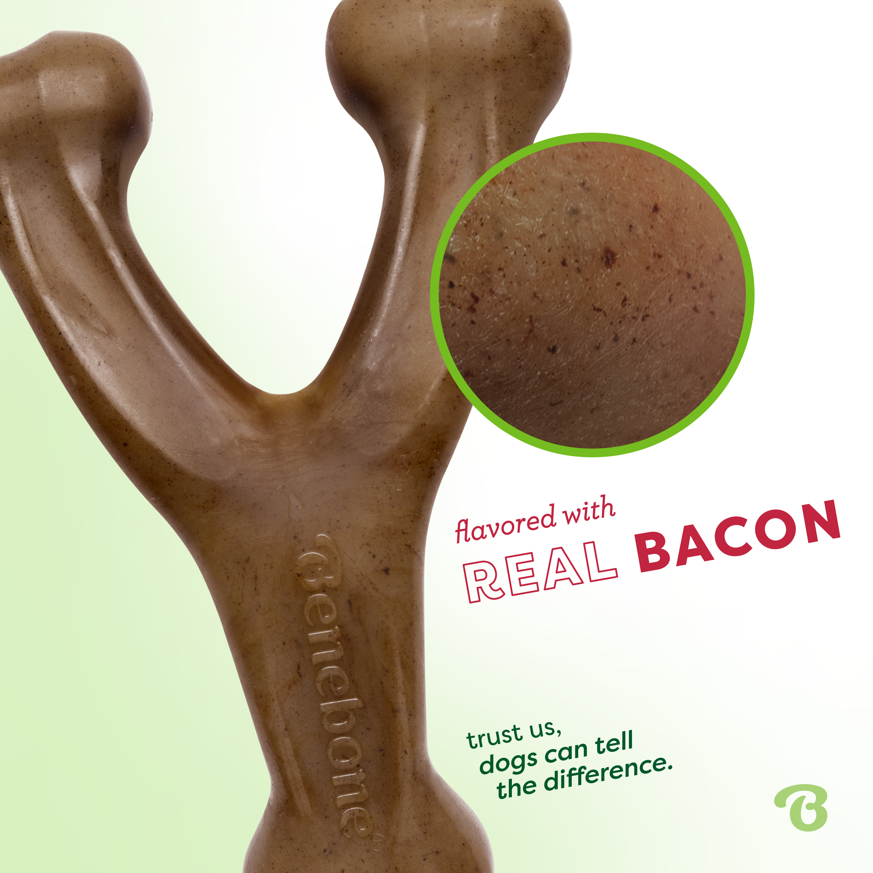 Benebone Wishbone Bacon Dog Toy Large