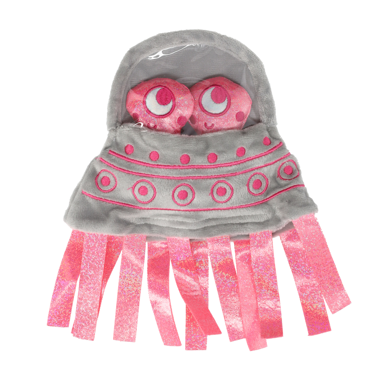 Smart Choice Squeaky Treat Hiding UFO Space Plush Dog Toy