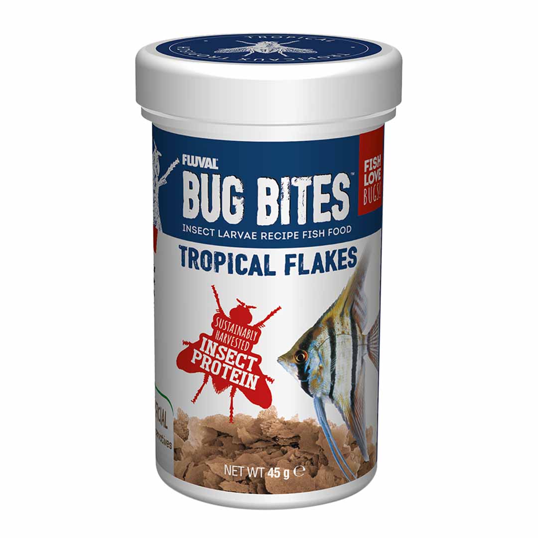 Fluval Bug Bites Tropical Flakes Fish Food, 45g 
