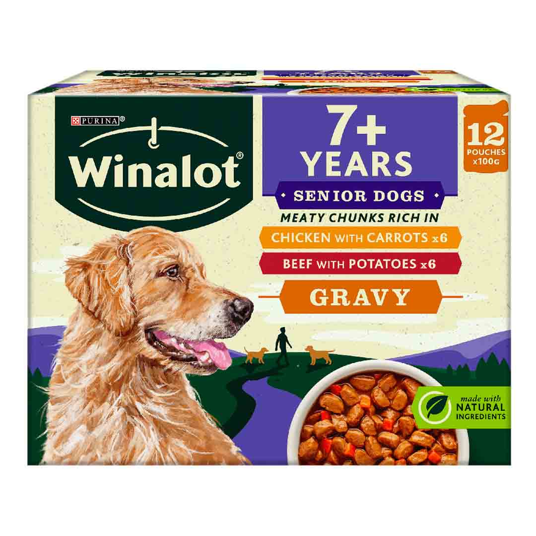 Winalot Senior Dog, Chicken Dog Food Pouches, 12X100G