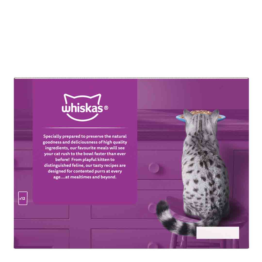 Whiskas Fish Favourites in Jelly 11+ Senior Wet Cat Food Pouches, 12x85g