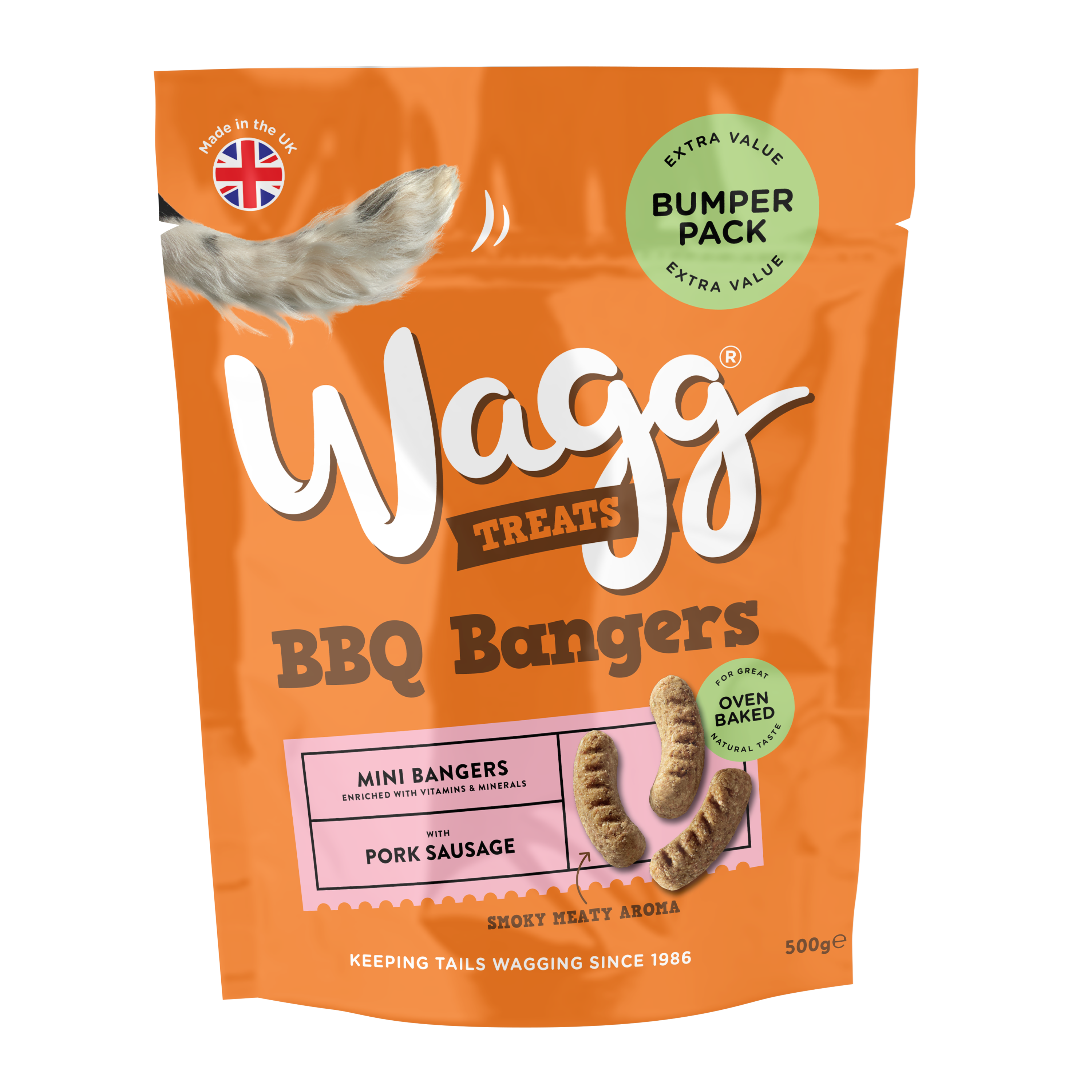 Wagg BBQ Bangers Bumper Dog Treats 500g