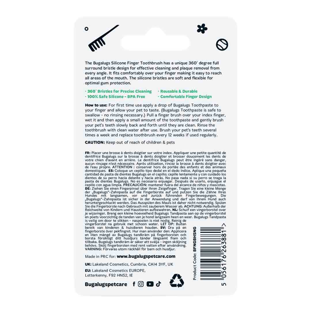 Bugalugs Dog Silicone Finger Dental Brush