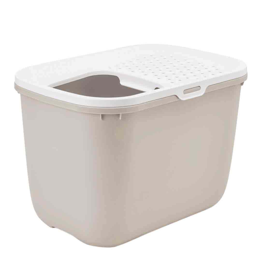 Savic Hop In Top Cat Litter Tray Mocca & White