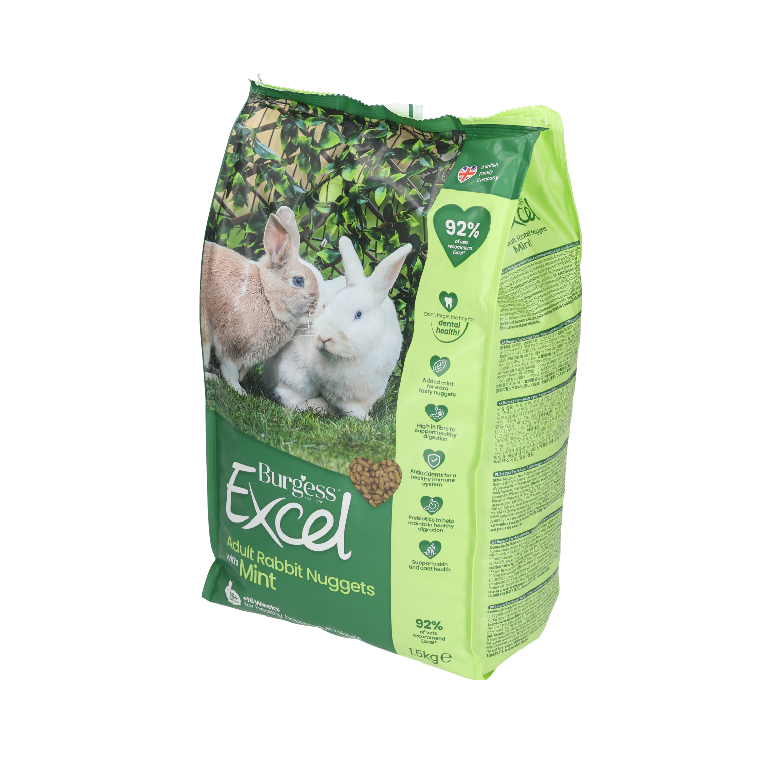 Excel Rabbit Adult Nuggets with Mint, 1.5kg
