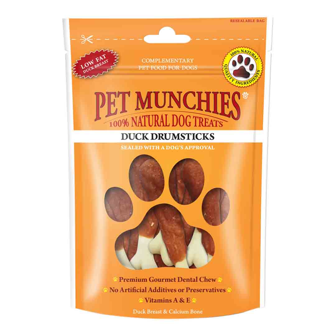 Pet Munchies Duck Drumsticks Dog Treats, 100g