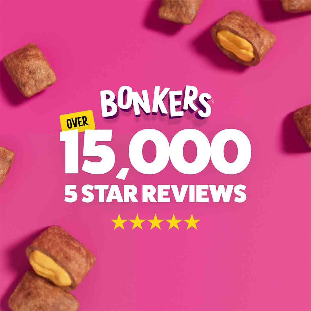Bonkers Cat Bites, Crunchy & Soft Salmon Supreme Flavoured Cat Treats 60g