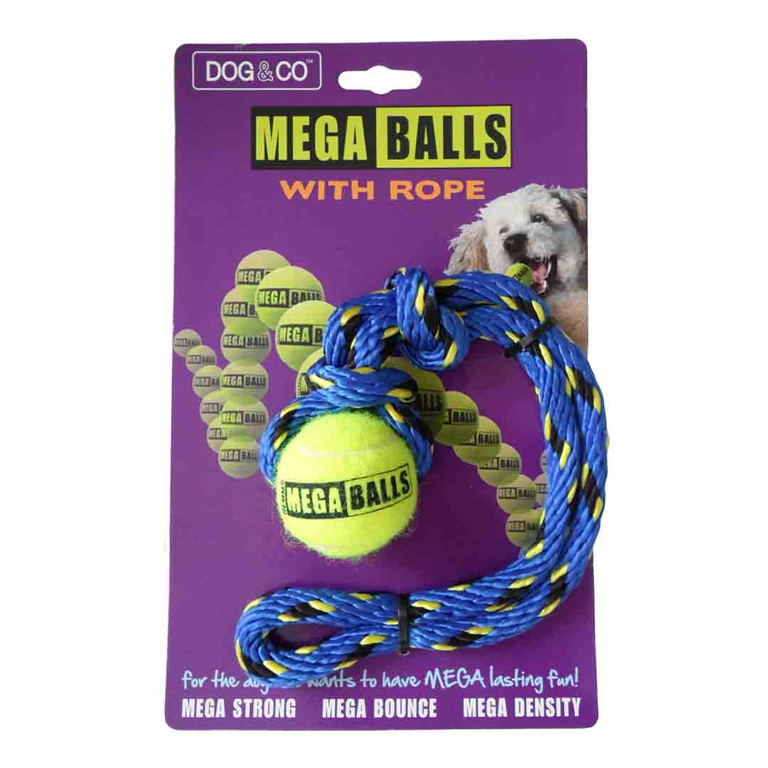 Mega Ball On Rope Dog Toy, 1.8 inches