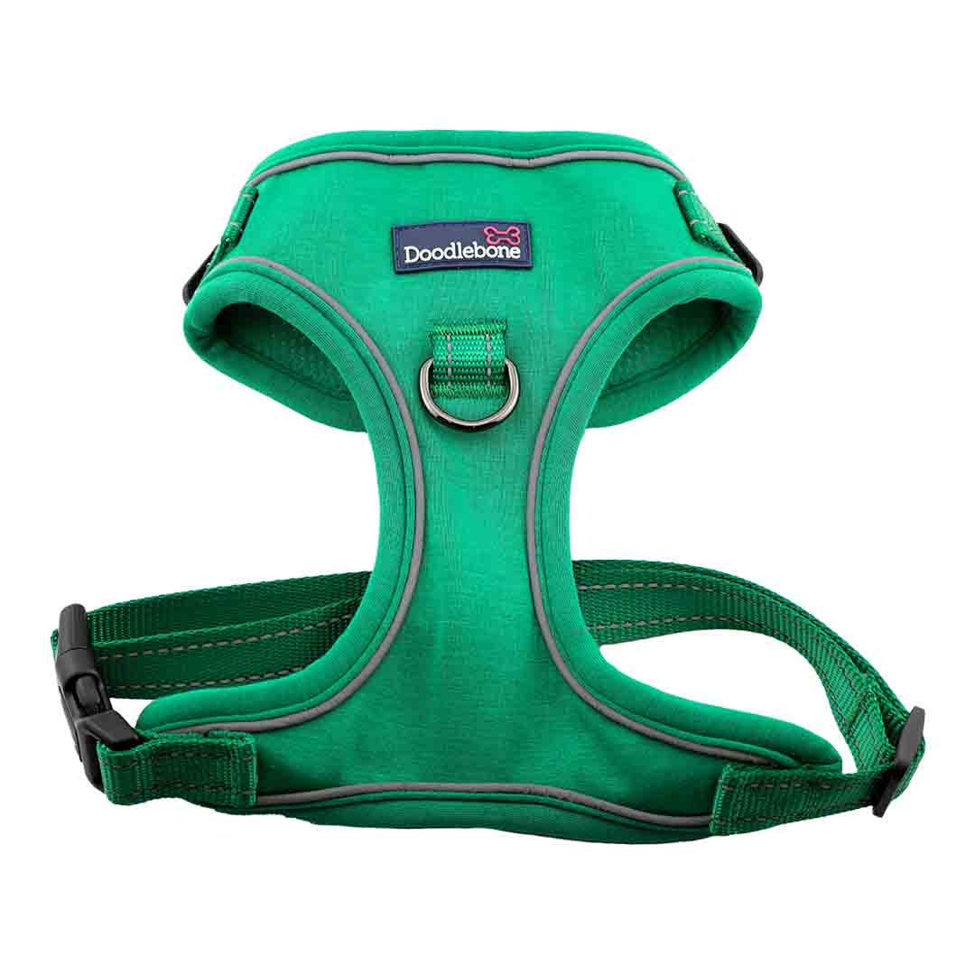 Doodlebone Trendy Tails Stomp Dog Harness Green 1-2