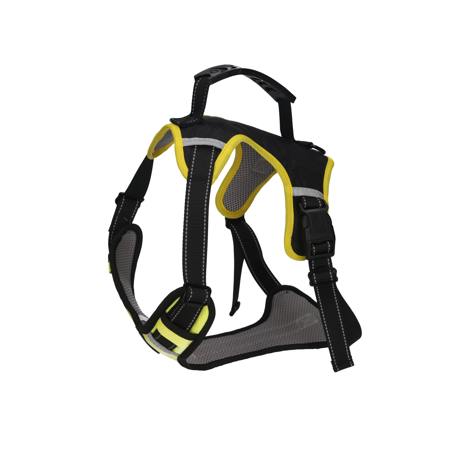 Rufus & Rosie Yellow & Blue Anti-Pull Reflective Dog Harness, Medium