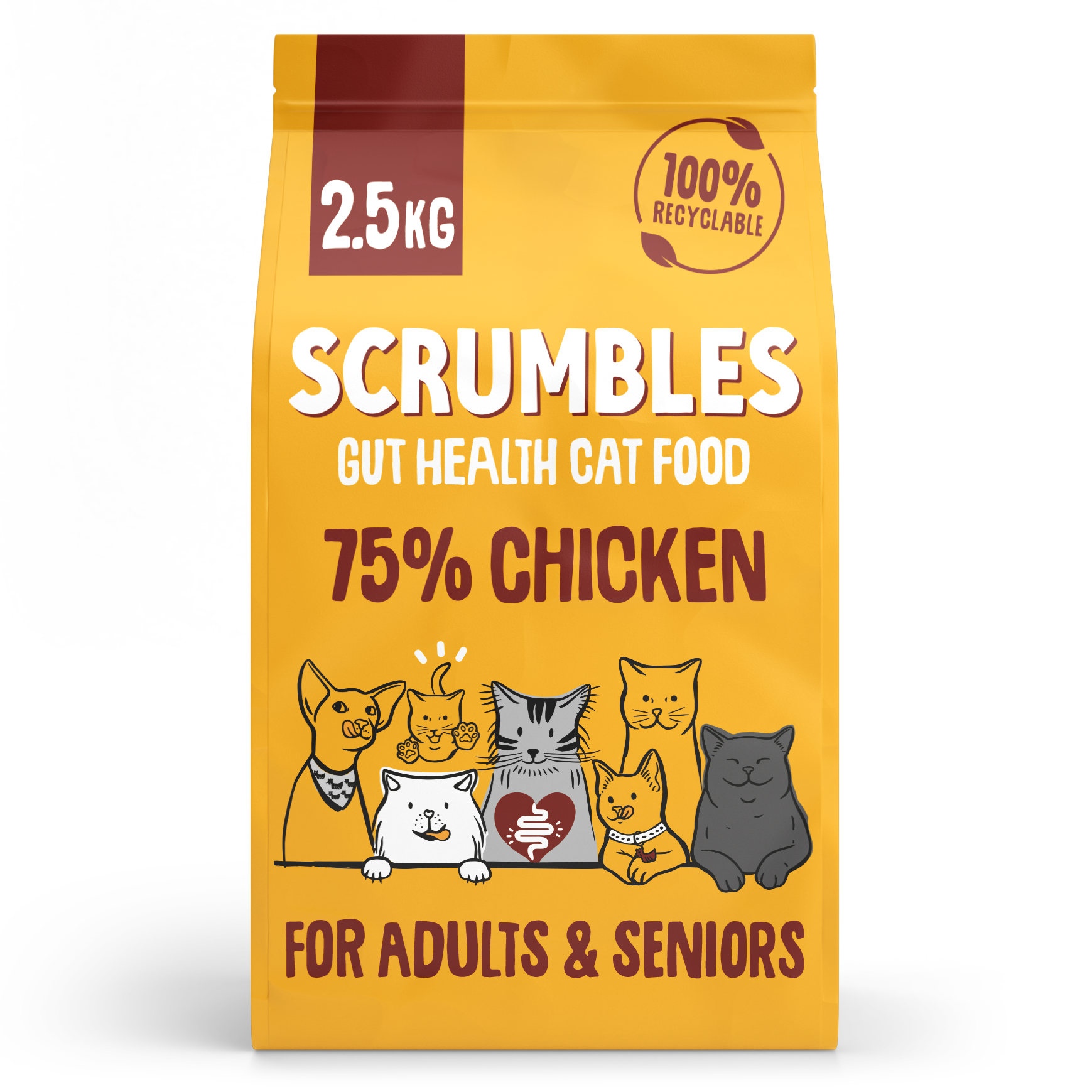 Scrumbles Dry Cat Food for Adult & Seniors Chicken 2.5kg