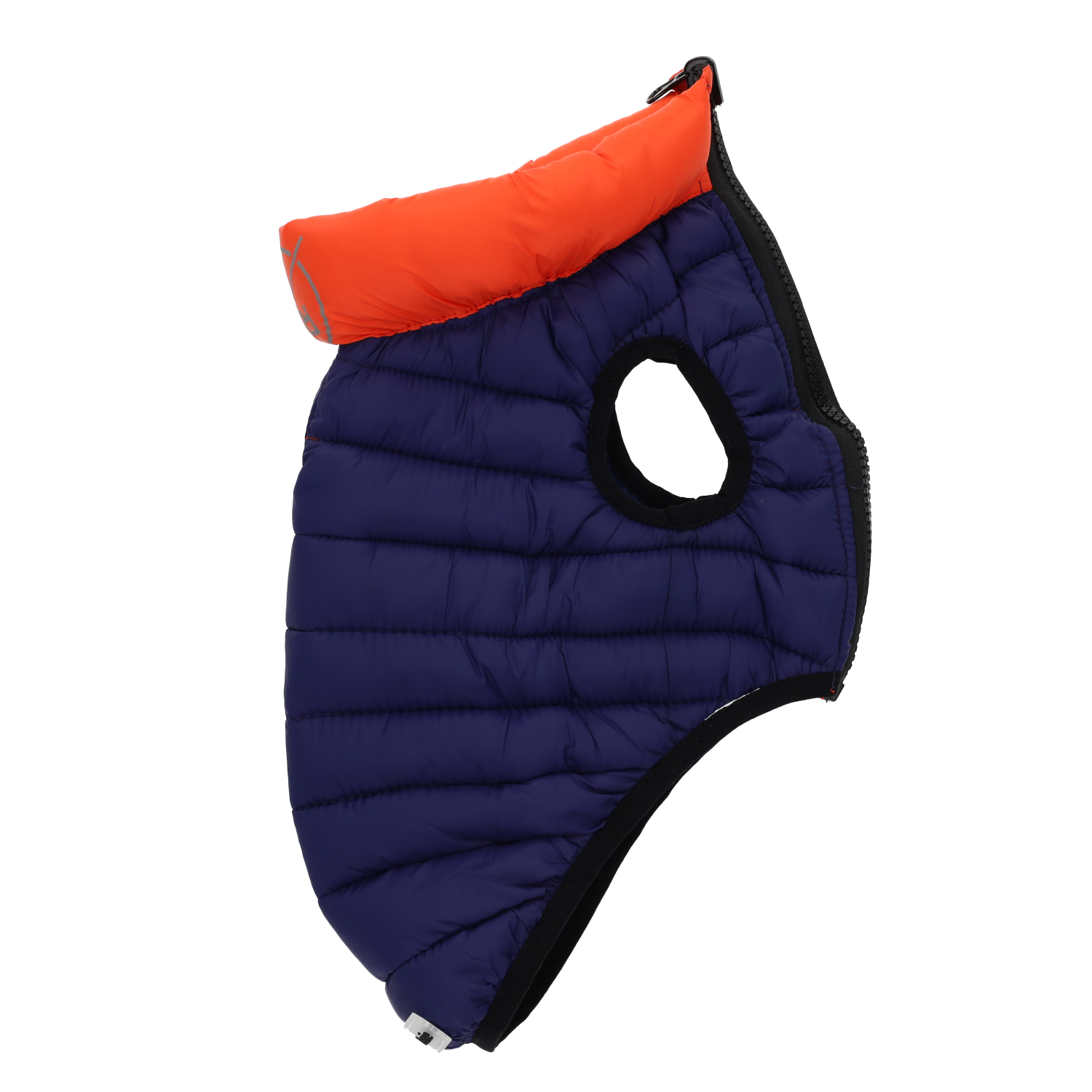 Rufus & Rosie Orange & Navy Dog Puffer Jacket, XS