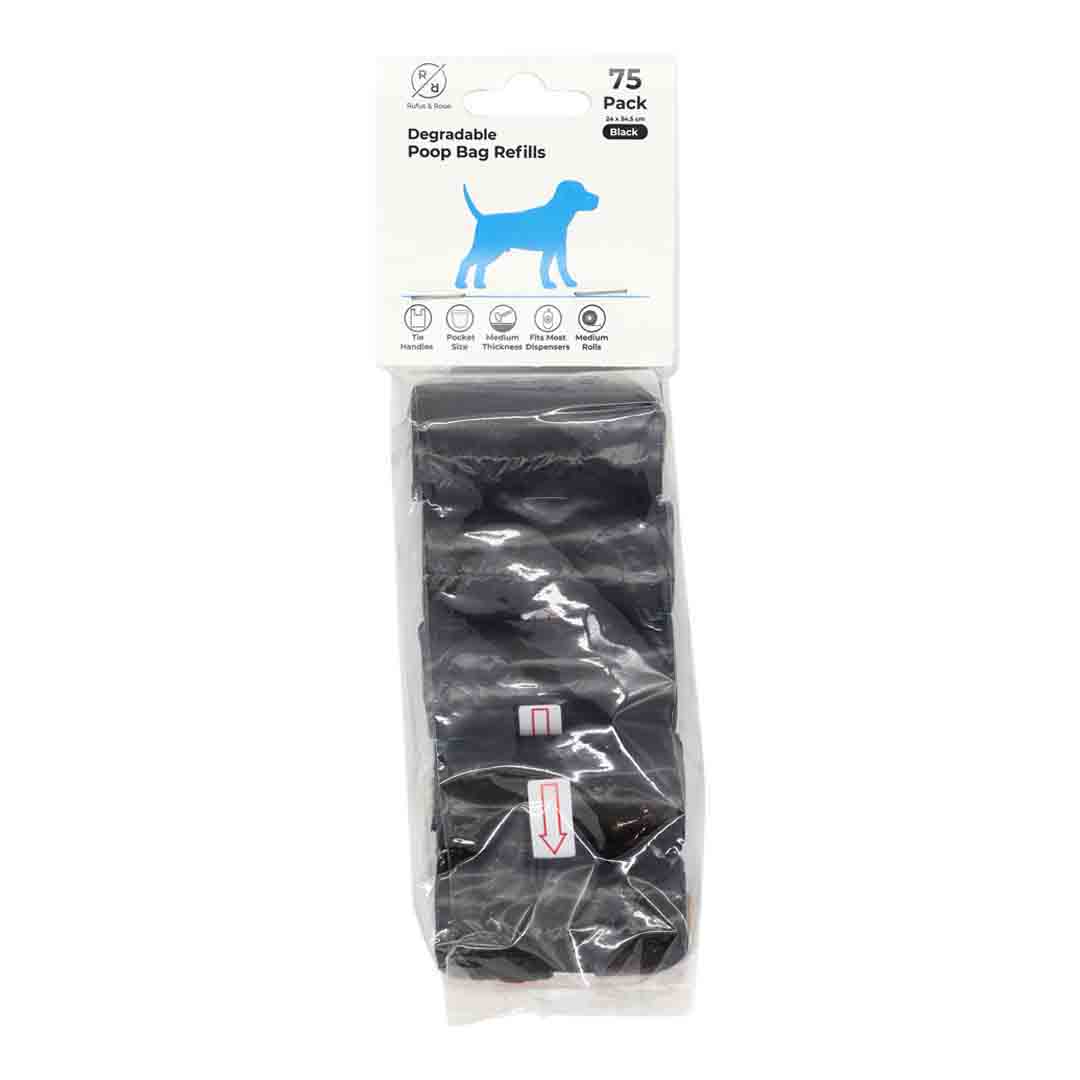 Rufus & Rosie Black Poop Bags, Large 