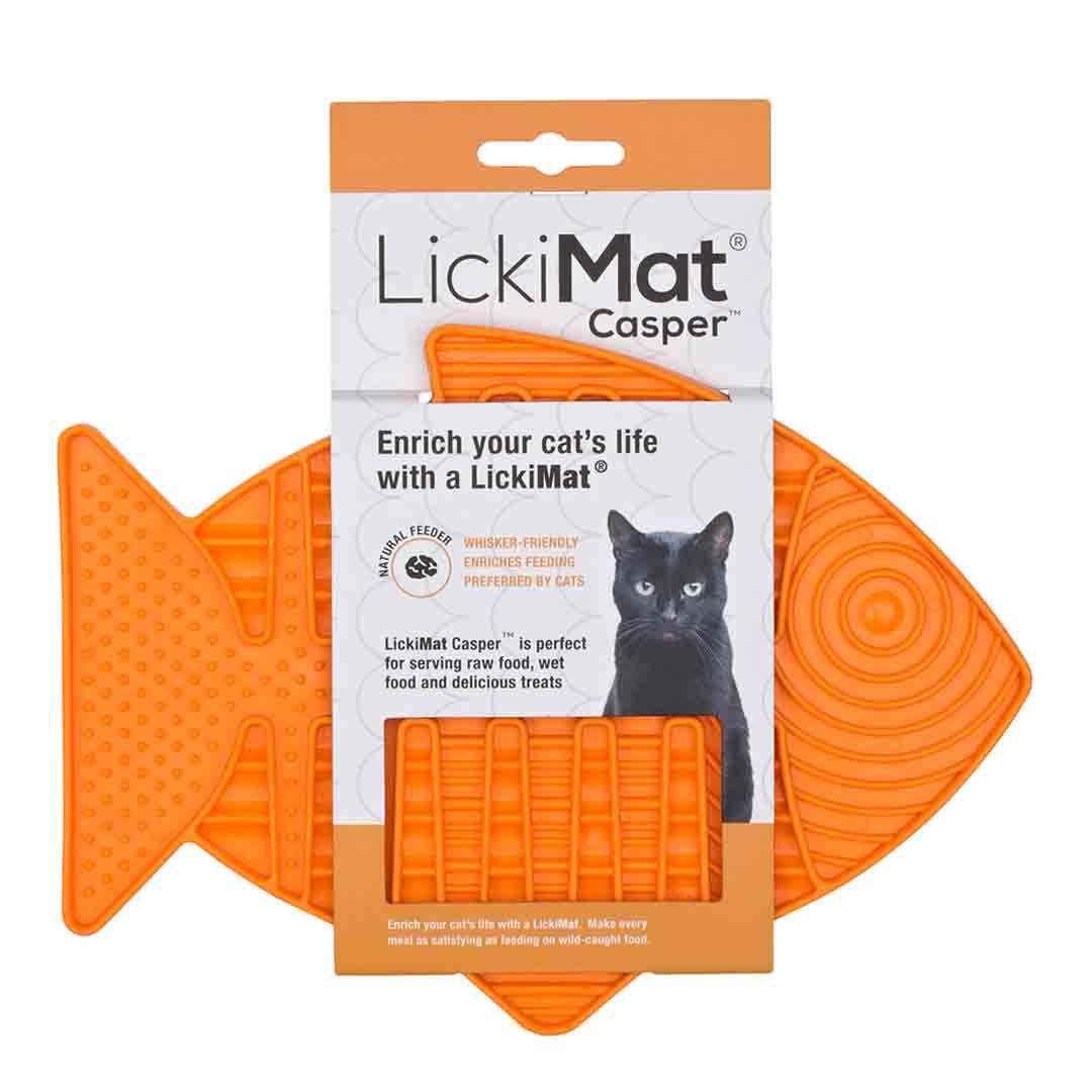LickiMat Casper Orange, Cat Lick Mat, 22cm
