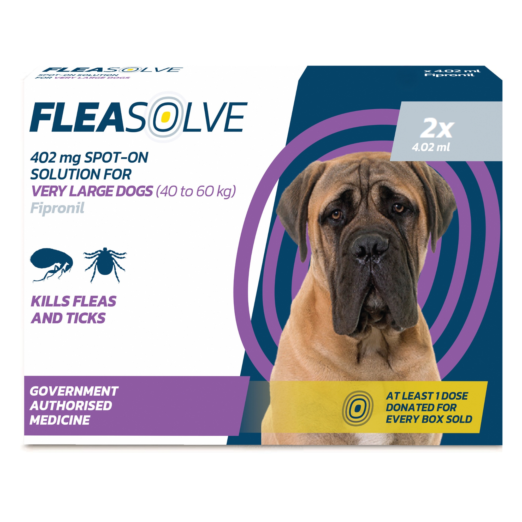 Fleasolve Spot-On Extra Large Dog Flea Treatment, 2 Pack