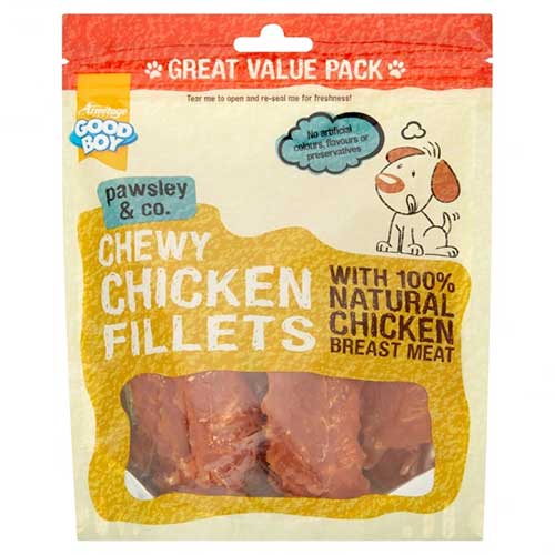 Good Boy Pawsley & Co Chewy Chicken Fillets Dog Treats 320g