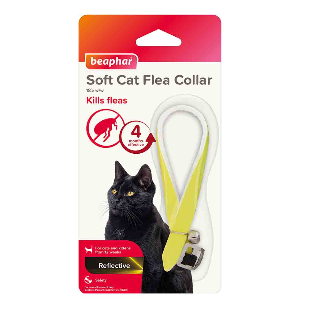 Beaphar Reflective Yellow Soft Flea Collar for Cats