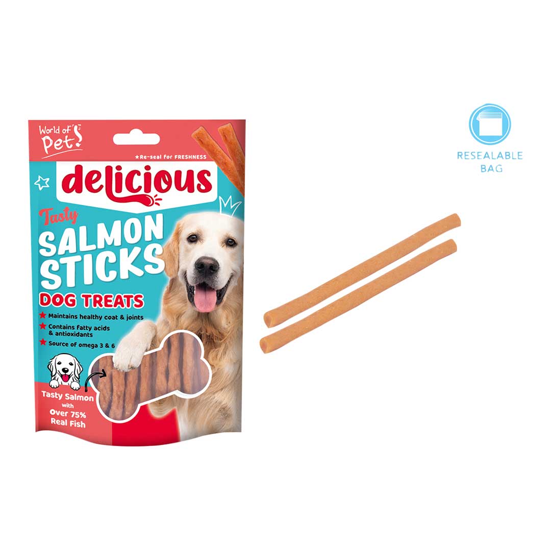 Delicious Salmon Stick Dog Treats 18 Pack 80g