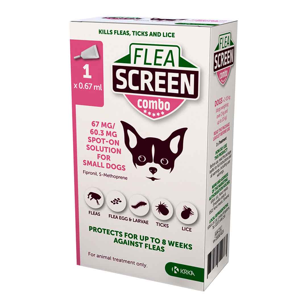 Flea Screen Combo Spot-On Flea & Tick Treatment for Small Dog 2-10kg, 1 Pipettes