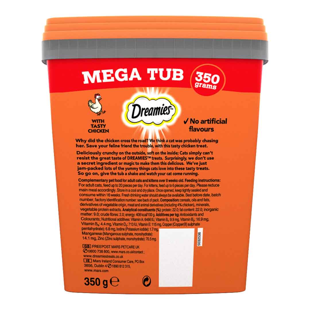 Dreamies Cat Treats Mega Tub Chicken 350g