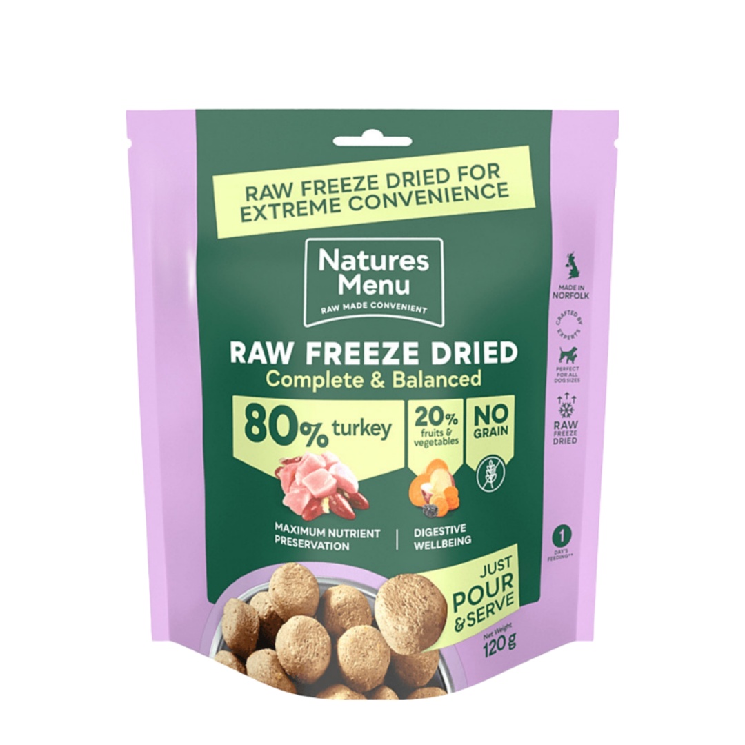 Natures Menu Freeze Dried Turkey Raw Dog Food 120g