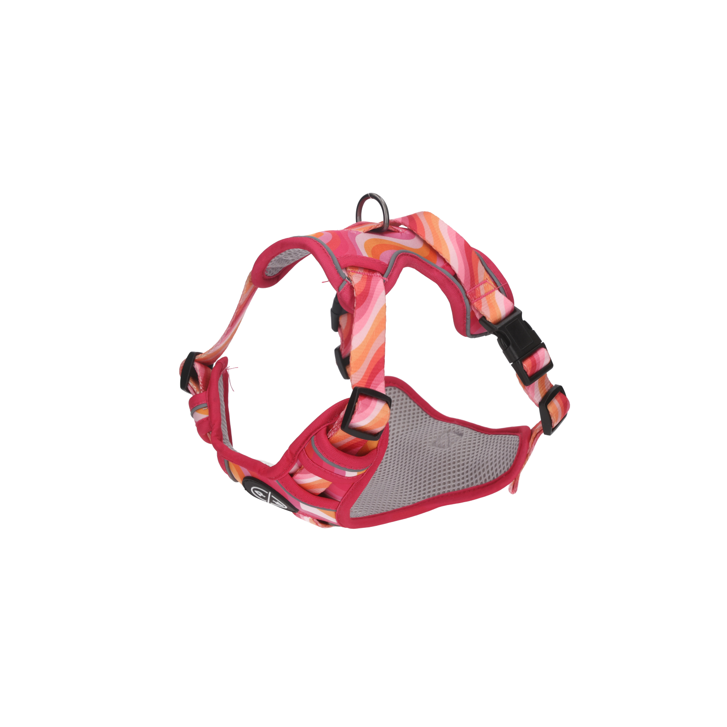 Rufus & Rosie Pink Wave Dog Harness & Lead Set, Extra Small