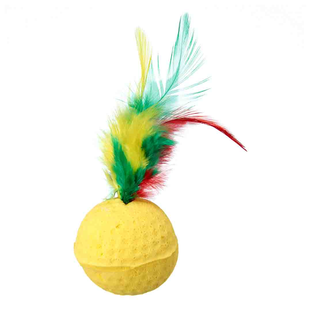 Rufus & Rosie Feather Rattle Ball Cat Toy