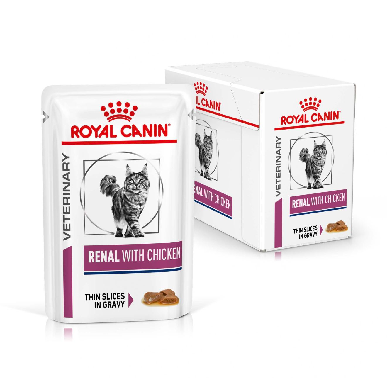 Royal Canin Renal With Chicken Adult Wet Cat Food Thin Slices In Gravy 48x85g