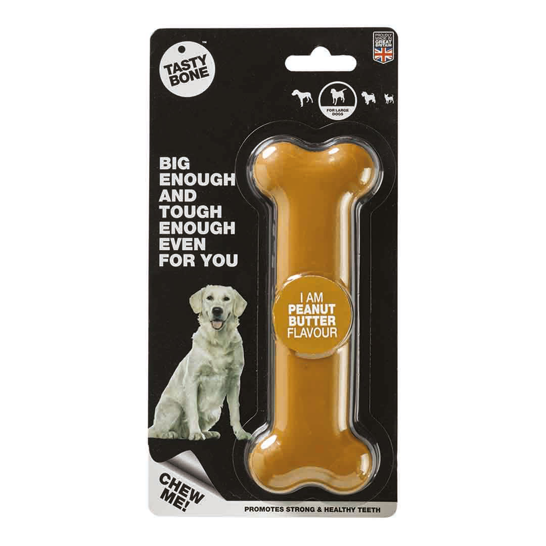 Tasty Bone Large Dog Chew Bone, Peanut Butter Flavour