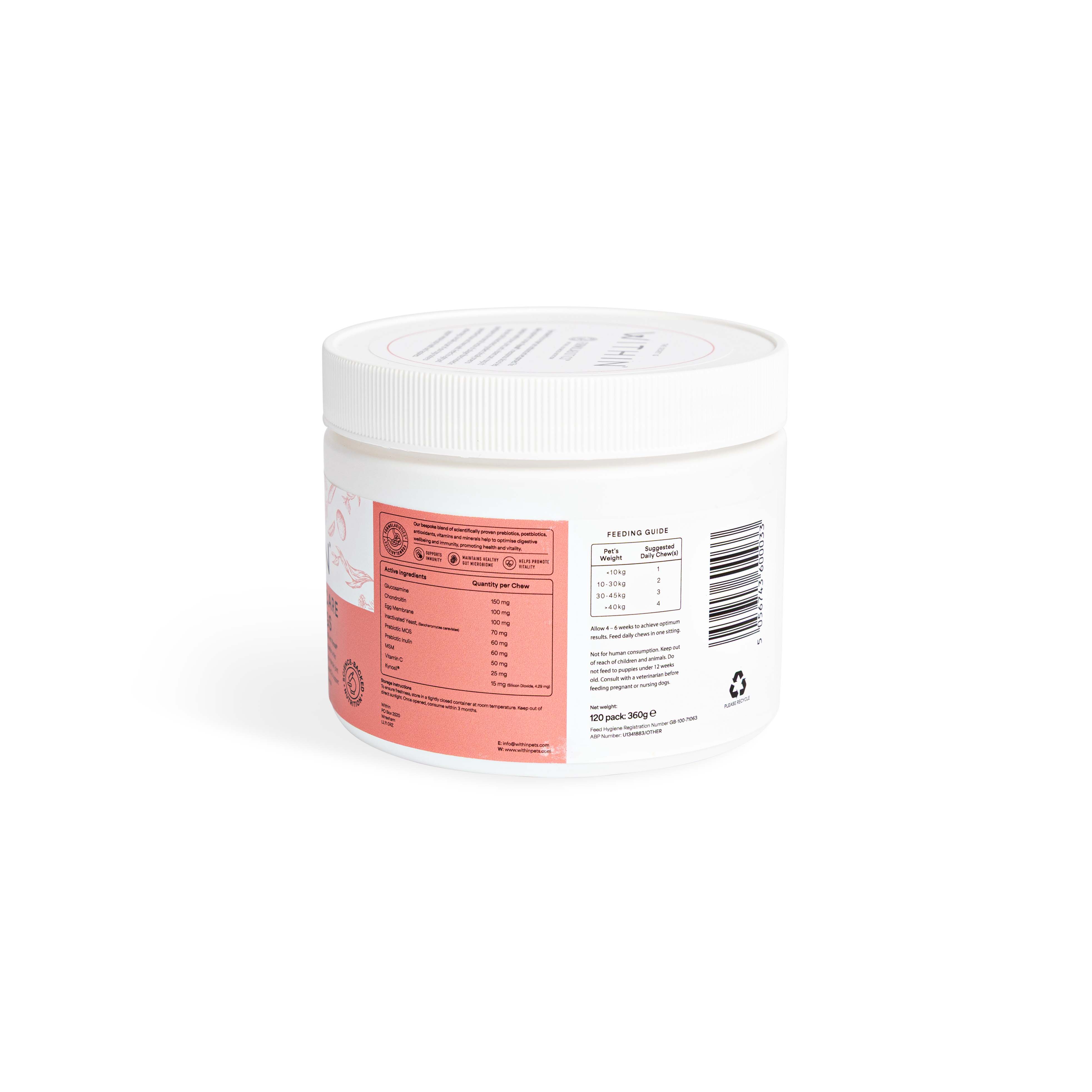 Within Advanced Joint Care Chews for Dogs 120 Chews