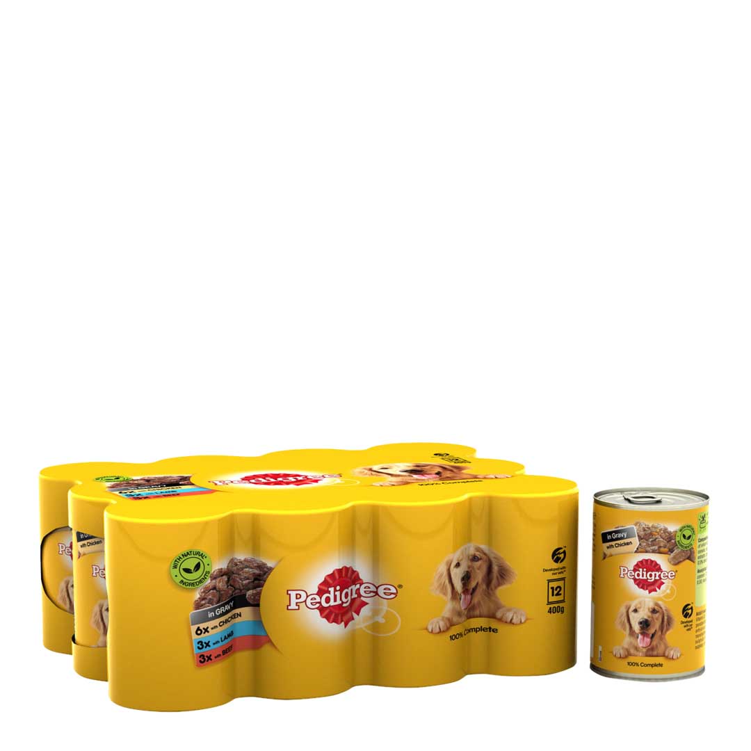 Pedigree Dog Food Tins Mixed Meat Selection in Gravy 12 x 400g