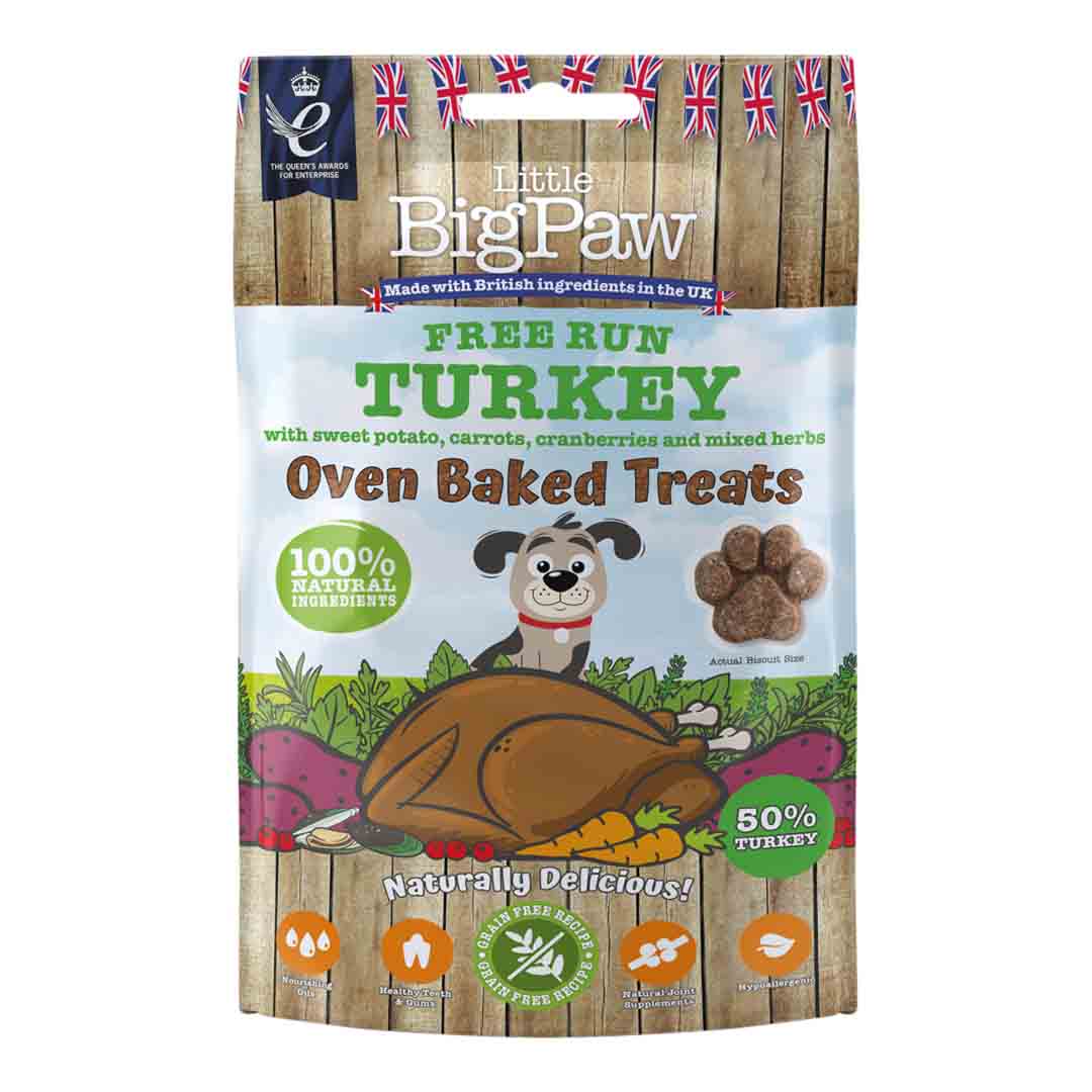 Little Big Paw Turkey Oven Baked Dog Treats 130g